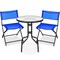 Best Choice Products 3-Piece Patio Bistro Dining Furniture Set w/ Round Textured Glass Tabletop, Folding Chairs